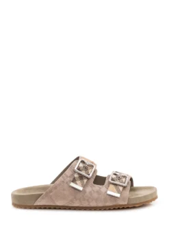 Double Buckle Slide Sandals