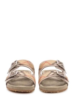 Double Buckle Slide Sandals
