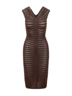 Draped Knit Midi Dress