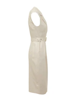Dress Amadine with Belt and Lapel Neckline