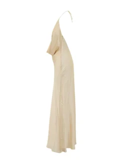 Dress Halter with Deep Neckline and Draping