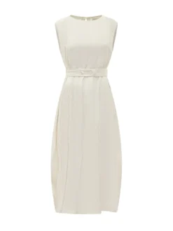 Dress with Wide Straps and Belt