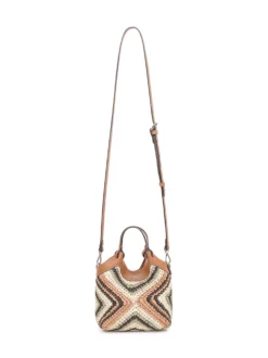 Dua Handbag with Geometric Woven Texture