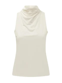 Ecary Sleeveless Top with Draped Neck