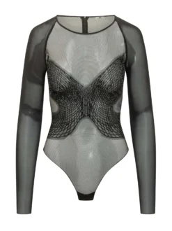 Embroidered Long Sleeve Bodysuit