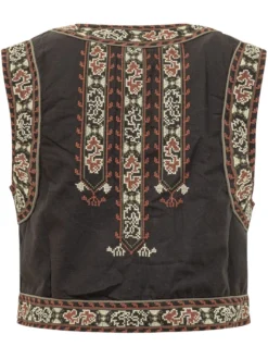 Embroidered Vest with Geometric Patterns