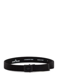Fabric Belt with Logo Buckle