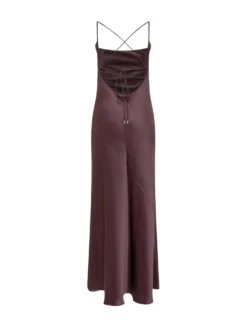 Farro Satin Dress with Crossed Straps