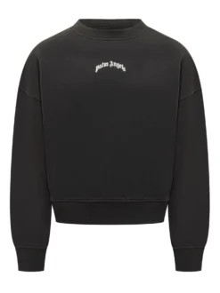 Felpa con Girocollo e Logo Frontale