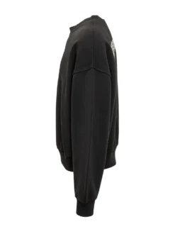 Felpa con Girocollo e Logo Frontale