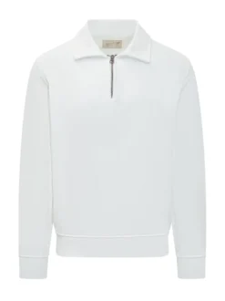 Felpa con Mezza Zip e Colletto