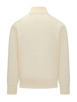 Felpa con Zip Collo Alto e Logo