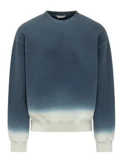 Felpa Dip Dye con Logo Ricamato