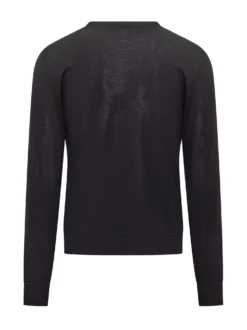 Filippo De Laurentiis Black Wool V-Neck Sweater