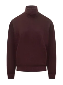 Filippo De Laurentiis Bordeaux Wool Turtleneck Sweater