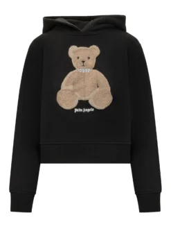 Fitted Hoodie with Bear Print