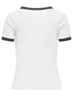 Fitted Rib T-shirt with Embroidered Logo