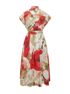 Floral Belted Midi Dress