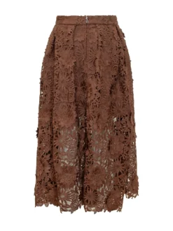Floral Lace Midi Skirt