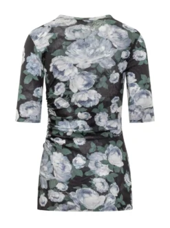 Floral Mesh Short-Sleeve Top