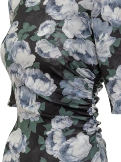 Floral Mesh Short-Sleeve Top