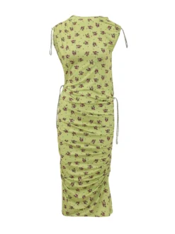 Floral Print Ruched Midi Dress