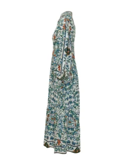 Flora Tile Maxi Dress with Buttons