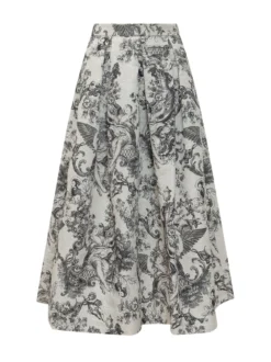 Full Skirt with Toile Print