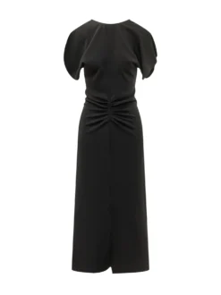 Gathered Detail Midi Dress