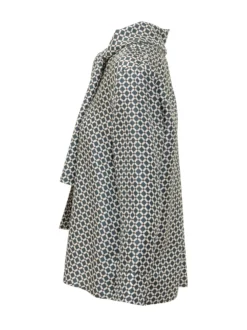 Geometric Print Blouse with Bow