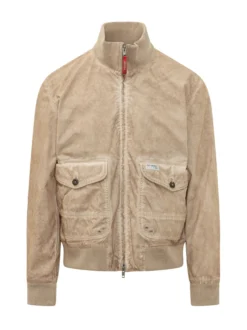 Giacca Bomber con Zip e Tasche