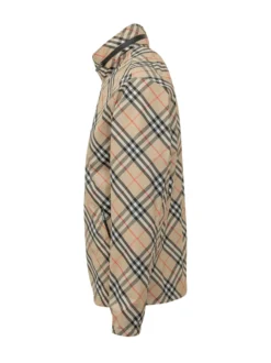 Giacca con Zip e Motivo Check