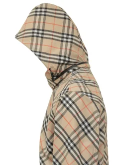 Giacca con Zip e Motivo Check