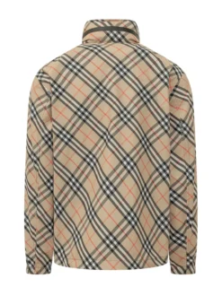 Giacca con Zip e Motivo Check