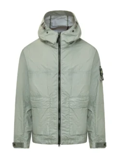 Giacca Corta con Cappuccio e Zip