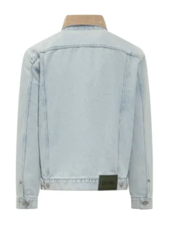 Giacca Denim Con Colletto A Contrasto
