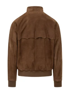 Giacca G9 in Pelle Scamosciata con Zip