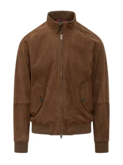 Giacca G9 in Pelle Scamosciata con Zip