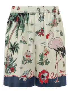 Graphic Print Bermuda with Elastic Waist