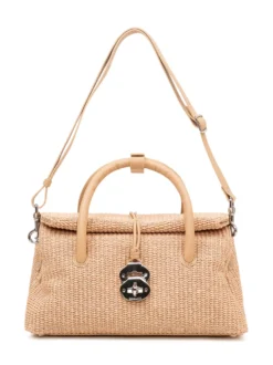 Hand Bag Dotta in Wicker with Flap
