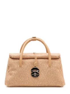 Hand Bag Dotta in Wicker with Flap