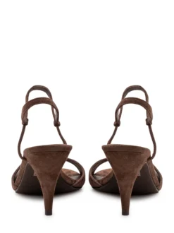Heeled Sandals with Crossed Straps