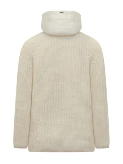 Herno Cardigan in Maglia con Cappuccio Imbottito