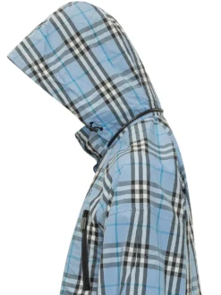 High Neck Jacket with Check Pattern