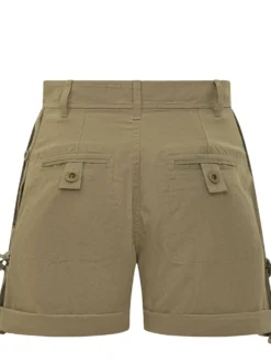 High-Waisted Cargo Shorts with Front Pockets