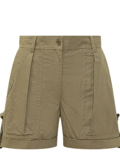 High-Waisted Cargo Shorts with Front Pockets
