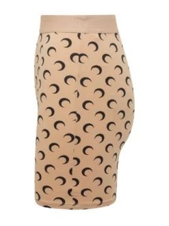 High Waist Shorts with Moon Print