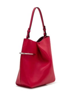 Hobo Bag in Leather with Metal Detail