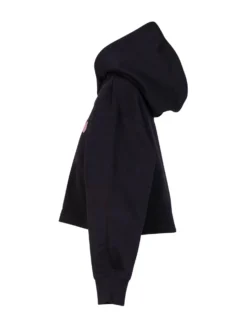 Hooded Cropped Sweatshirt with Applied Logo
