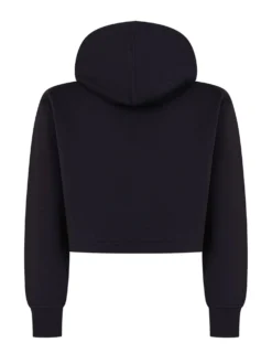 Hooded Cropped Sweatshirt with Applied Logo
